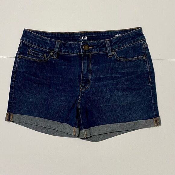 A.N.A. New Approach Denim Shorts ~ Blue Cuff Bottoms ~ Size 28/6 ~ EUC!! - Picture 2 of 6